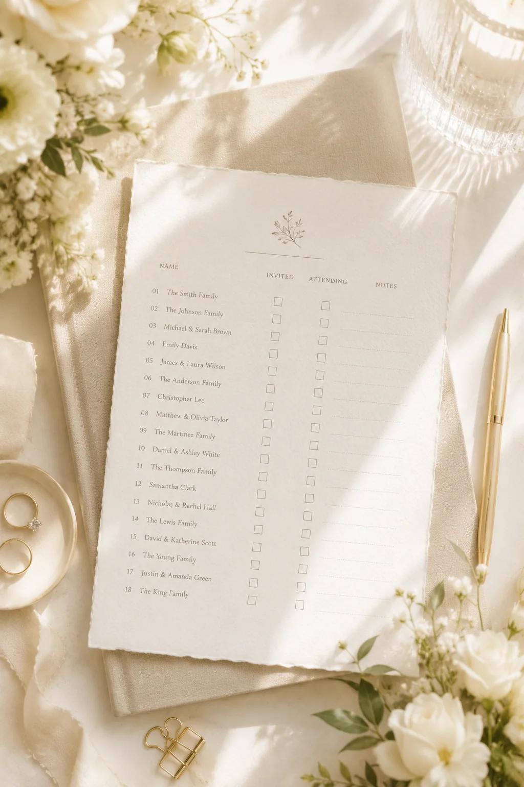 Editorial illustration accompanying the guide to building a wedding guest list.